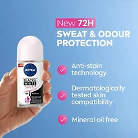 NIVEA Déodorant antisudorifique 72 h à bille Black & White Invisible, Water Lily, 50 ml