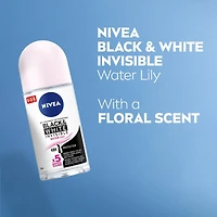 NIVEA Déodorant antisudorifique 72 h à bille Black & White Invisible, Water Lily, 50 ml