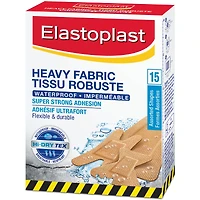 ELASTOPLAST Heavy Fabric Waterproof Adhesive Bandages, 15 Assorted Shapes