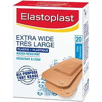 ELASTOPLAST Pansements très larges en plastique, Boîte de 20