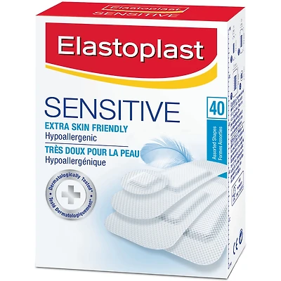ELASTOPLAST Sensitive Adhesive Bandages, 40 Assorted Shapes