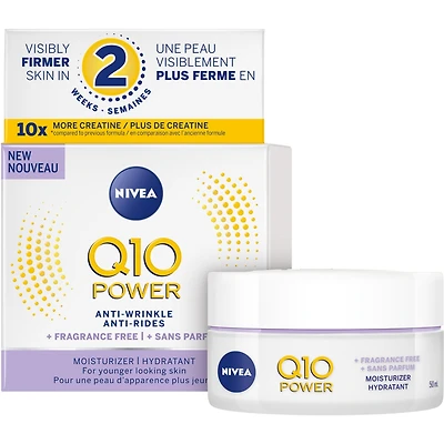 NIVEA Q10 Energy Anti-Wrinkle Night Face Cream, Tired-Looking and Dull Skin, 50mL