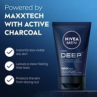 NIVEA MEN DEEP Nettoyant visage et barbe avec MAXXTECH charbon, 100 ml