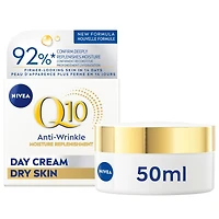 NIVEA Q10 Anti-Wrinkle Moisture Replenishment Day Face Cream, Dry Skin, 50mL