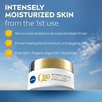 NIVEA Q10 Anti-Wrinkle Moisture Replenishment Day Face Cream, Dry Skin, 50mL