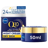 NIVEA Q10 Anti-Wrinkle Moisture Replenishment Night Face Cream, Dry to Very Dry Skin, 50mL