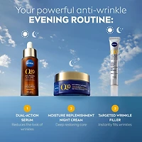 NIVEA Q10 Anti-Wrinkle Moisture Replenishment Night Face Cream, Dry to Very Dry Skin, 50mL
