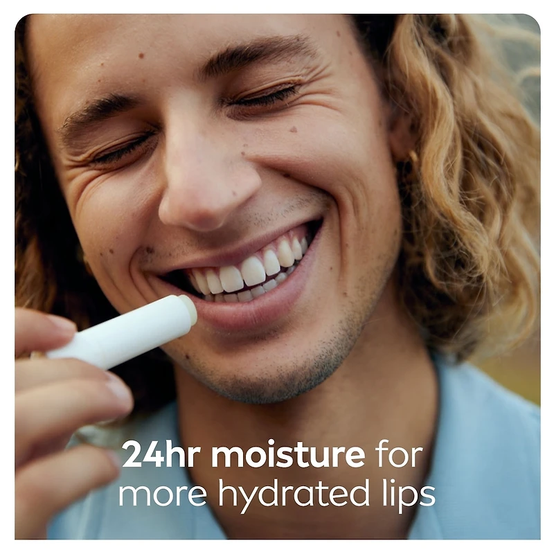 Baume à lèvres soins actifs NIVEA MEN, 24 heure d’hydration, enrichi en beurre de karité, non gras, sans résidu (2 x 4,8 g)