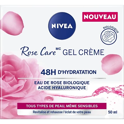 NIVEA Rose Care Gel Cream, 50mL