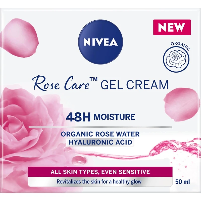 NIVEA Rose Care Gel Cream, 50mL
