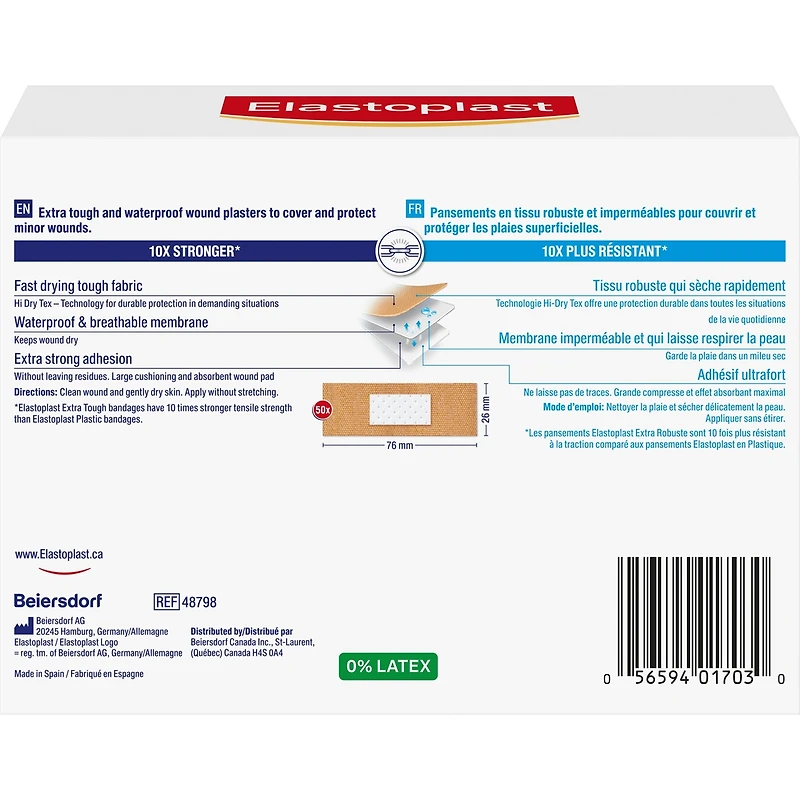 Elastoplast Extra Tough Waterproof Strips 50s