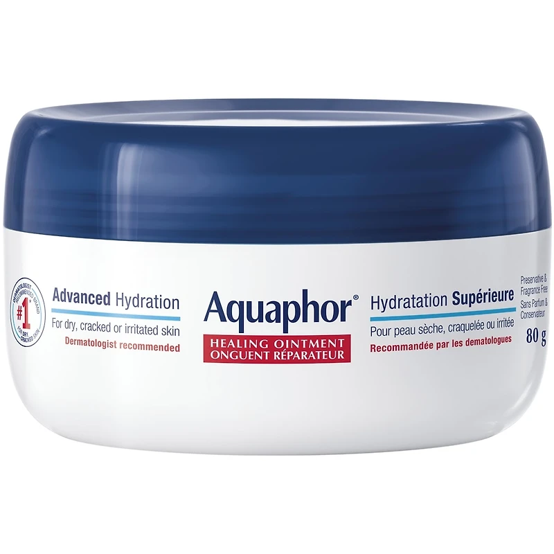 Aquaphor Healing Ointment, Multipurpose Ointment for Dry, Cracked Skin, 80g Jar
