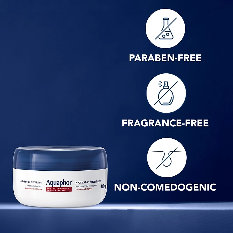 Aquaphor Healing Ointment, Multipurpose Ointment for Dry, Cracked Skin, 80g Jar