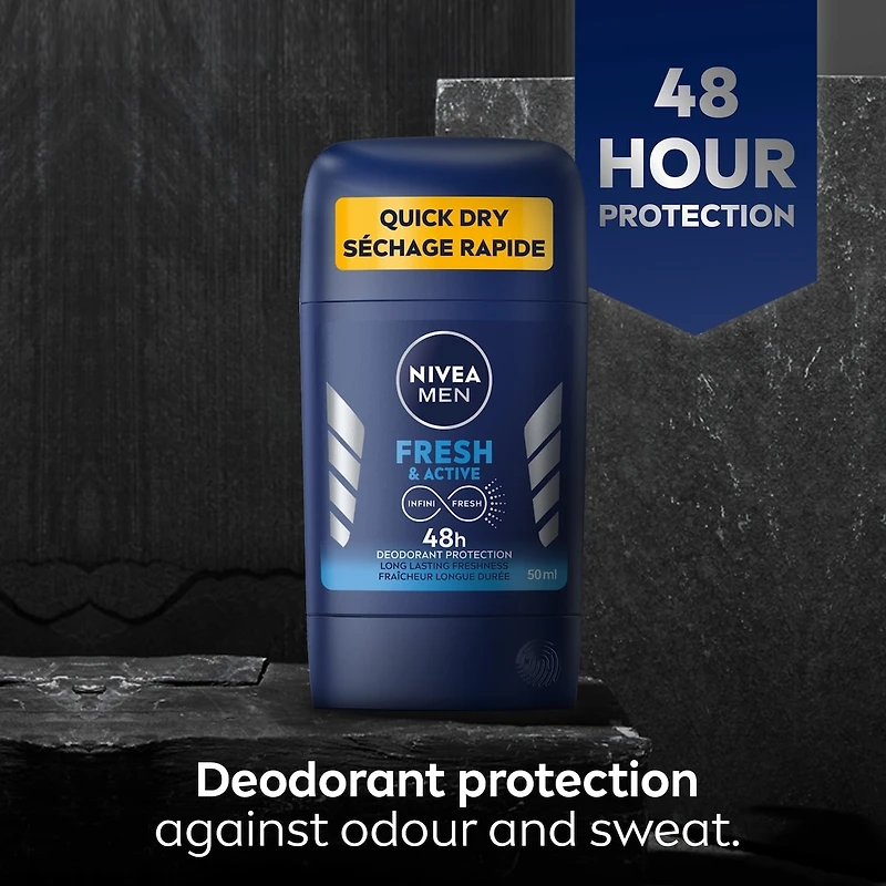 NIVEA Men Deodorant Fresh and Active Deodorant Stick, 50 mL