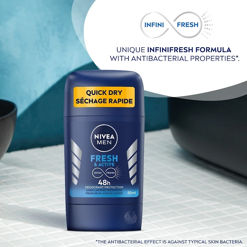 NIVEA Men Deodorant Fresh and Active Deodorant Stick, 50 mL