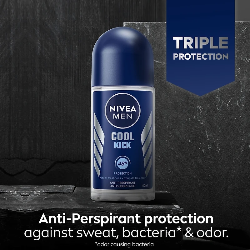 Antisudorifique à bille Cool Kick de NIVEA Men  Déodorant pour hommes, 50 ml