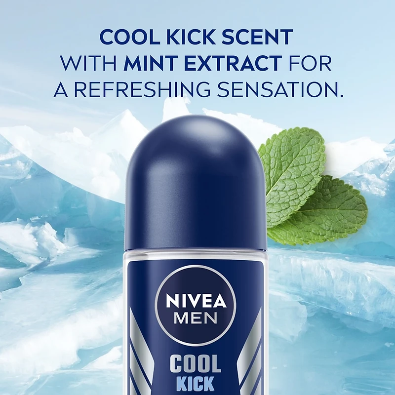NIVEA Men Cool Kick Roll-On Anti-Perspirant, 50 mL
