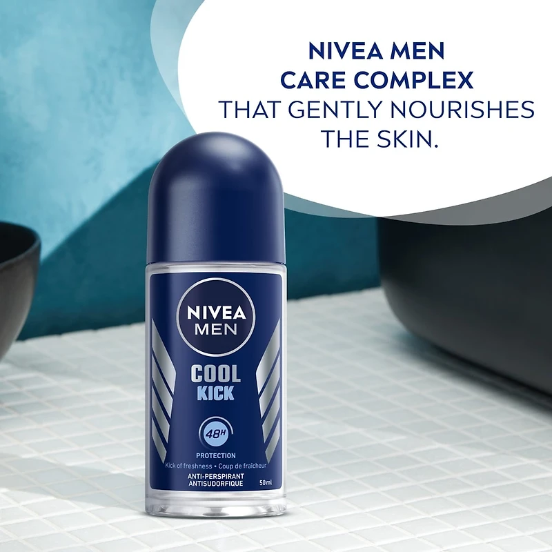 Antisudorifique à bille Cool Kick de NIVEA Men  Déodorant pour hommes, 50 ml