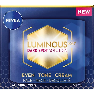 NIVEA LUMINOUS630 Crème unificatrice de teint Solution anti-taches pour tous les types de 50mL