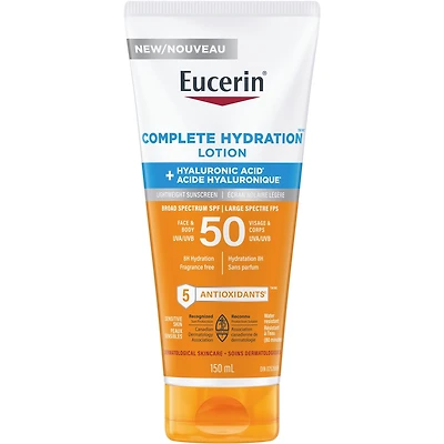 Sun Complete Hydration Sunscreen for Face and Body with SPF 50 | Sunscreen Lotion with Hyaluronic Acid and 5 Antioxidants