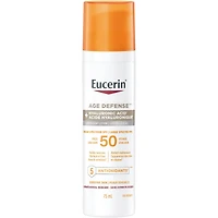 Lotion solaire pour le visage Sun Défense âge avec FPS 50 | Écran solaire pour le visage avec acide hyaluronique et 5 antioxydants