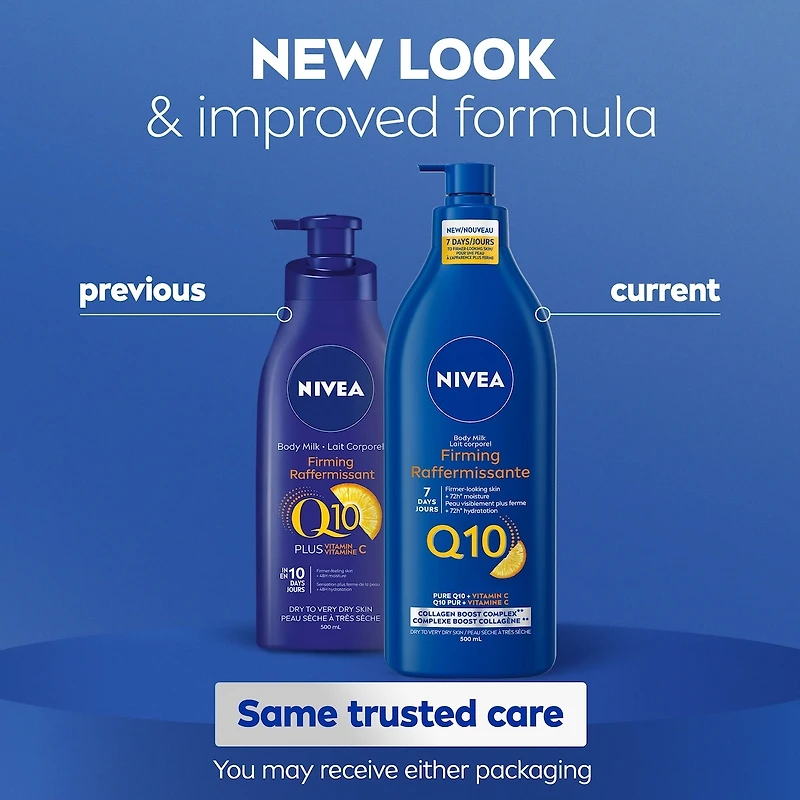 NIVEA Q10 Firming Body Lotion for Women, Body Milk with Q10 & Vitamin C, Dry Skin, 500 mL
