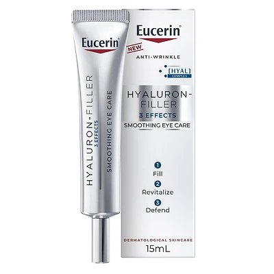 Eucerin Anti Wrinkle Smoothing Hyaluronic Acid Eye Cream, All Skin Types, 15mL