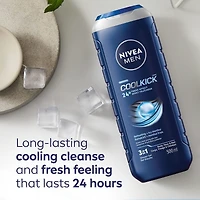 NIVEA MEN Routine Rafraîchissante, Coffret Cadeau des Fêtes, Gel Douche, Nettoyant Visage et Antisudorifique