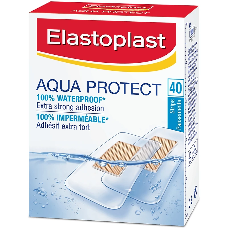ELASTOPLAST Aqua Protect Waterproof Adhesive Bandages, 40 Strips