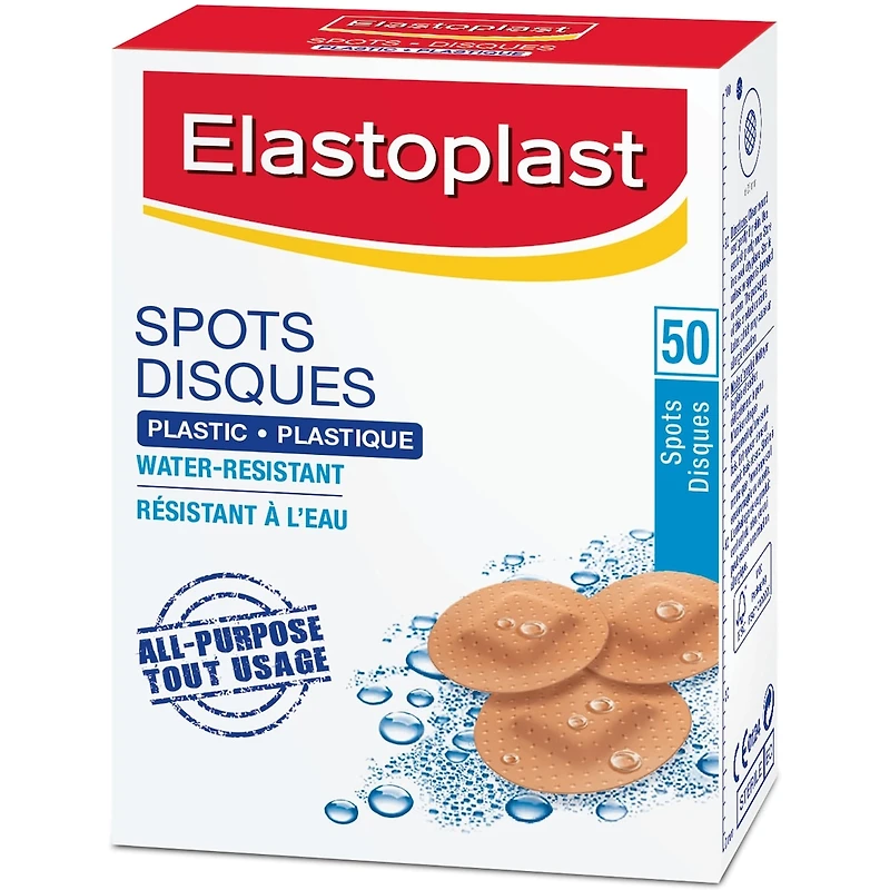 ELASTOPLAST Pansements disques en plastique , Boîte de 50