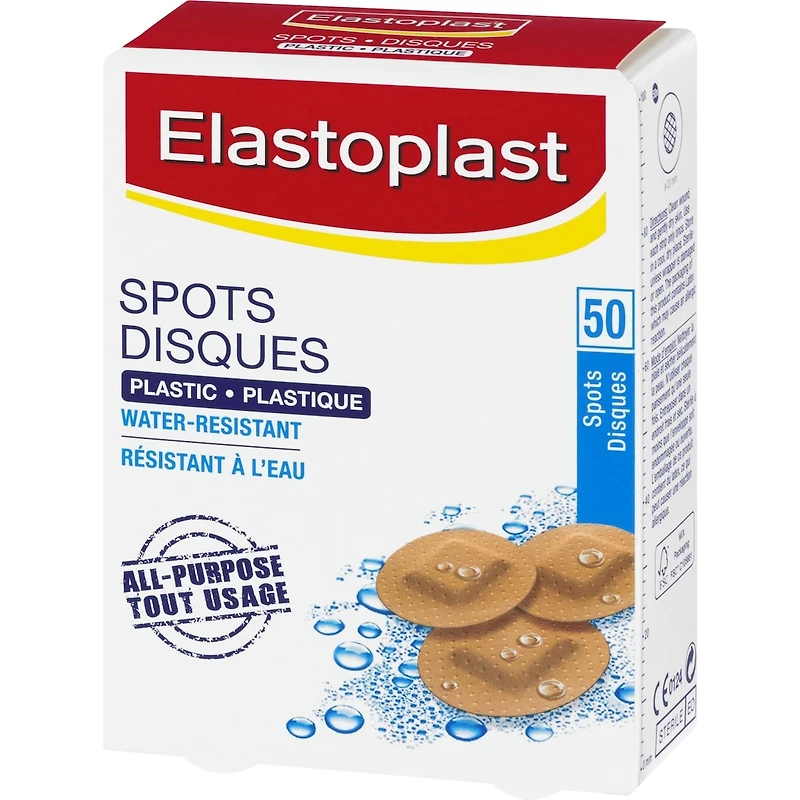 ELASTOPLAST Pansements disques en plastique , Boîte de 50