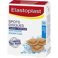 ELASTOPLAST Pansements disques en plastique , Boîte de 50