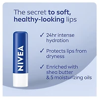 Baume à lèvres Essentiel de NIVEA, hydratation 24 heures, enrichi en beurre de karité et 5 huiles hydratantes, (2 x 4,8 g)