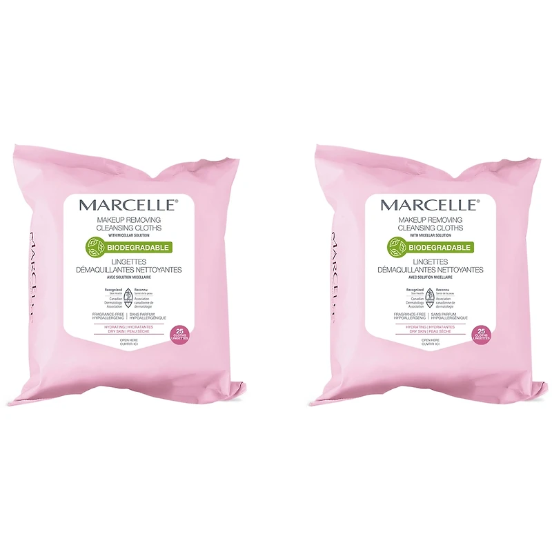 Biodegradable Hydrating Makeup Removing Cleansing Cloths with Recyclable Pouch - Special Value