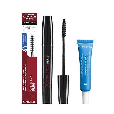 Xtension Plus Waterproof Mascara and Mini Peptide + Probiotic Firming, Anti-Wrinkle & Depuffing Eye Care Cream