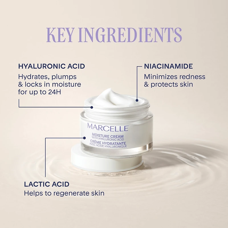 Moisture Cream 24h Moisturizing with Hyaluronic Acid & Niacinamide