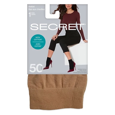 Bas aux chevilles opaque en coton- 1 Paire - 50 Deniers