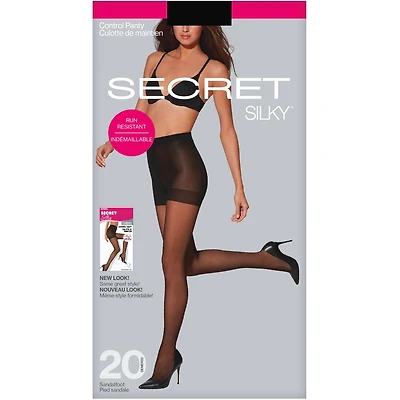 Sheer Run-Resistant Control Top Panty w/Sandalfoot