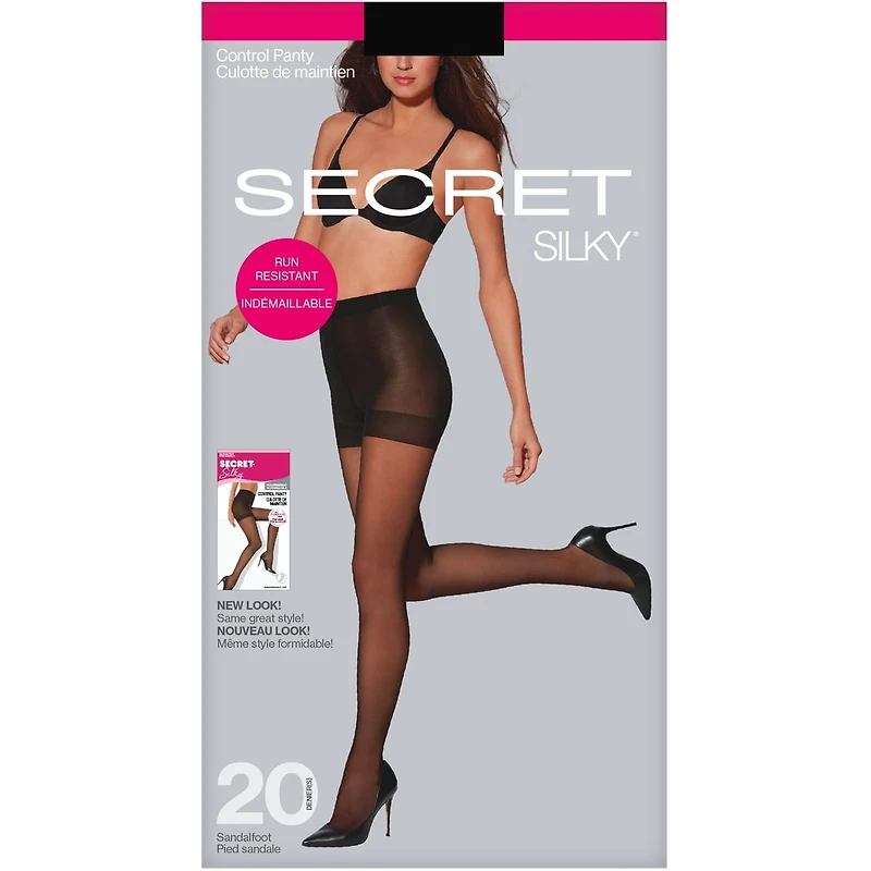 Sheer Run-Resistant Control Top Panty w/Sandalfoot - C