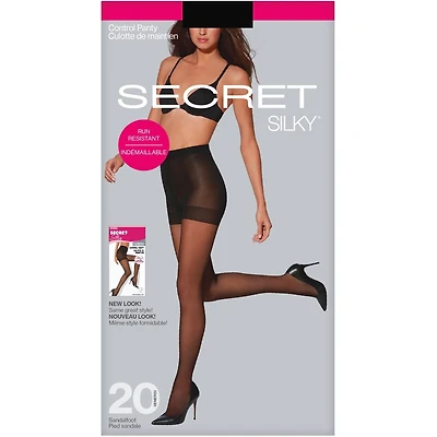 Sheer Run-Resistant Control Top Panty w/Sandalfoot - C