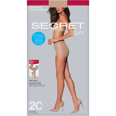 Sheer Control Top Panty w/Sandalfoot w/HeiQ - D