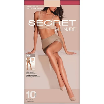 Invisible Sheer Control Top Panty w/Sandalfoot - C