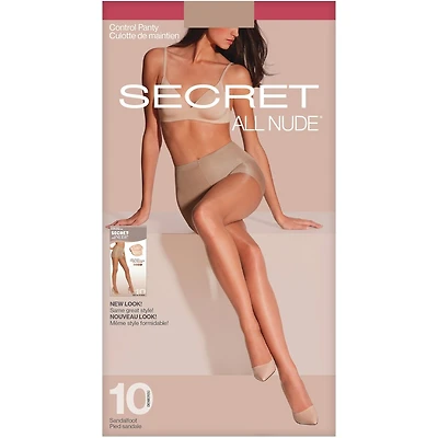 Invisible Sheer Control Top Panty w/Sandalfoot - C