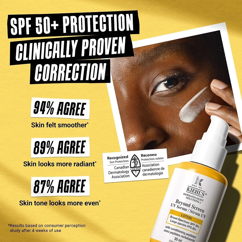 Sérum à écran solaire pour le visage FPS 50+ Beyond Screen® UV avec peptide de collagène