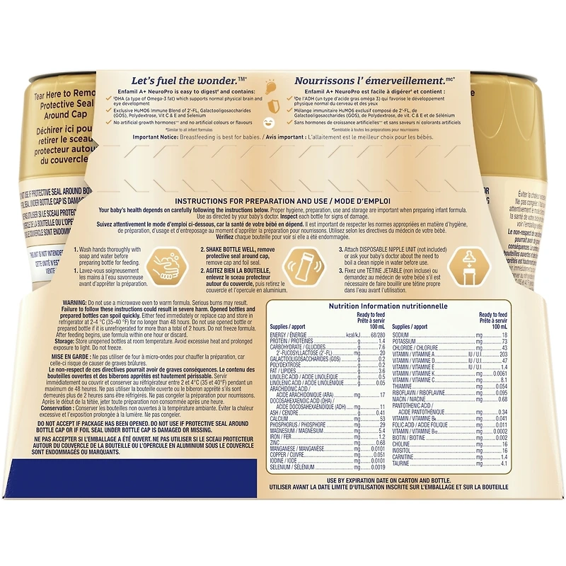 Formule pour bébé A+ NeuroPro, prête à nourrir, 237ml x 6ct