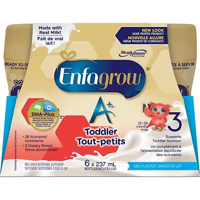 Boisson nutritionnelle pour tout-petits, bouteilles prêtes à boire, saveur de lait