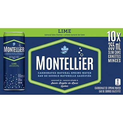 Eau de source naturelle gazéifiée du québec lime