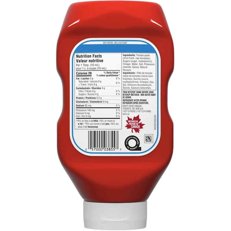 Ketchup aux tomates à faible teneur en sodium