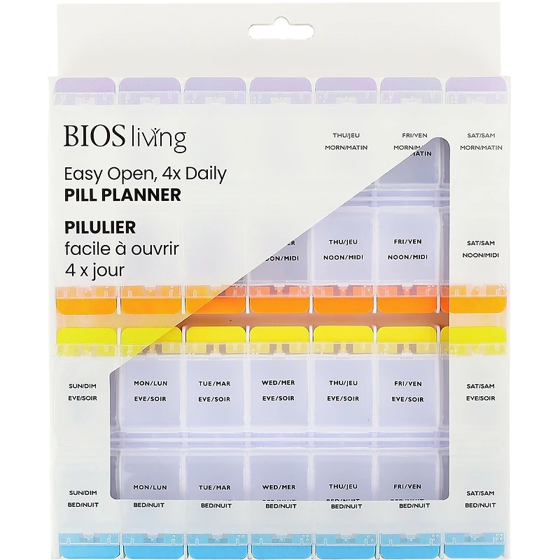 Pilulier facile à ouvrir 4xjour