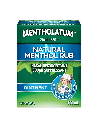Onguent à friction au menthol naturel, friction à vaporiser, antitussif et décongestionnant nasal
